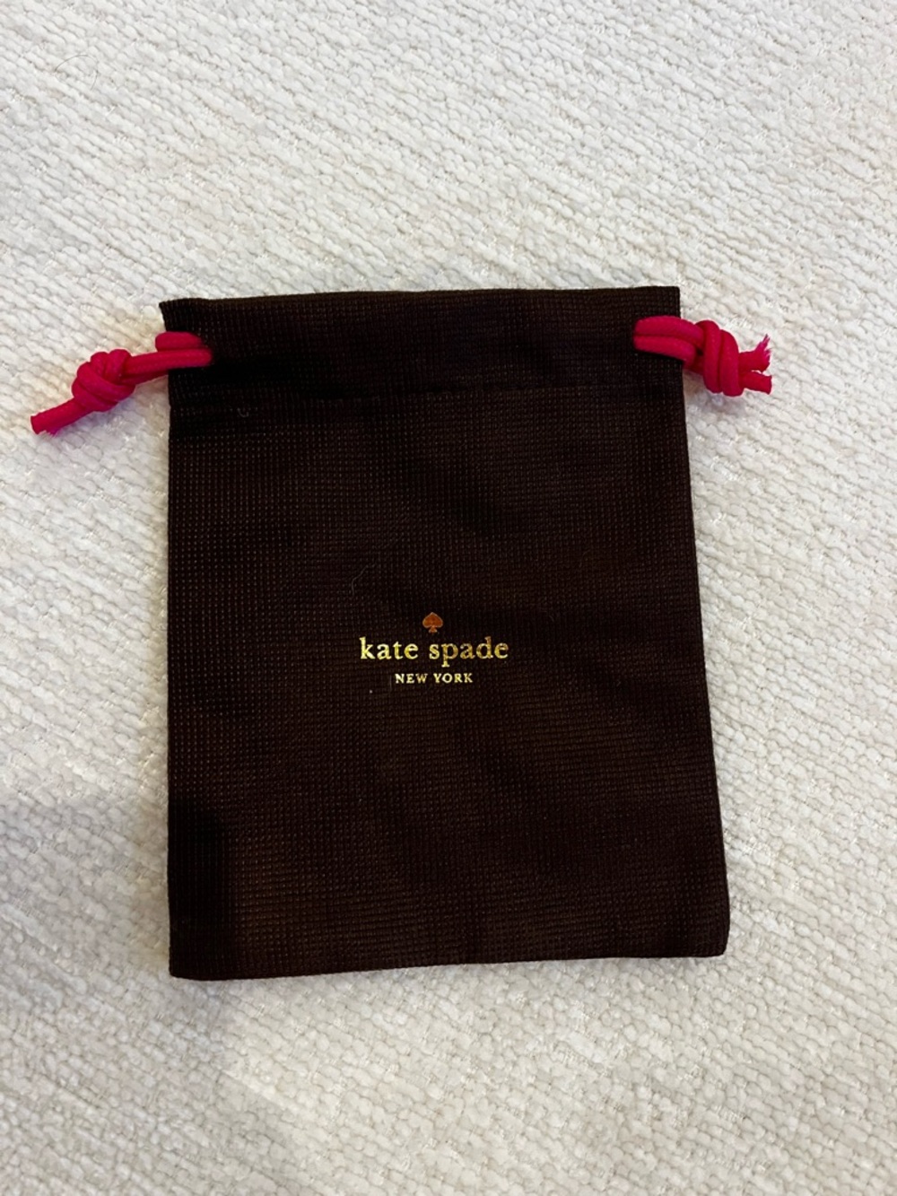 kate spade Brown Pouch with Pink Drawstrings